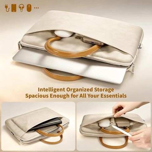 حقيبة كمبيوتر محمول مقاس 15.6 بوصة بمقبض، حافظة كمبيوتر محمول مقاومة للماء من البولي يوريثان، حقيبة كمبيوتر مقاومة للصدمات متوافقة مع جهاز HP Dell Acer مقاس 15 بوصة in Kuwait