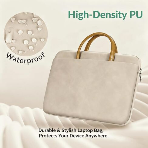 حقيبة كمبيوتر محمول مقاس 15.6 بوصة بمقبض، حافظة كمبيوتر محمول مقاومة للماء من البولي يوريثان، حقيبة كمبيوتر مقاومة للصدمات متوافقة مع جهاز HP Dell Acer مقاس 15 بوصة in Kuwait