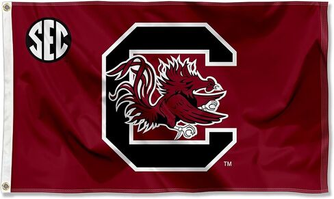 شعار South Carolina Gamecocks SEC علم بحلقة معدنية 3×5 in Saudi Arabia