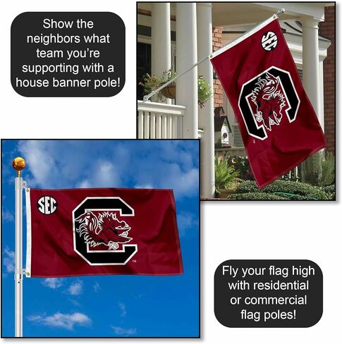 شعار South Carolina Gamecocks SEC علم بحلقة معدنية 3×5 in Saudi Arabia