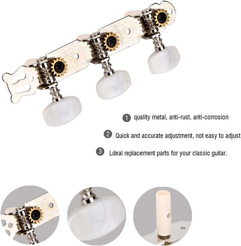 SUNGOOYUE 3R 3L رؤوس الماكينة ضبط أوتاد المفاتيح، موالفات معدنية طويلة ثلاثية مستديرة للجيتار الكلاسيكي in Kuwait