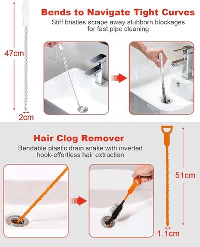 DEWINNER مثقاب الصرف، ثعبان الصرف مع محول الحفر، 10 متر / 33 قدم ثعبان السباكة المرن يستخدم يدويًا أو يعمل بالطاقة للمطبخ والحمام وحوض الدش مع قفازات in Kuwait