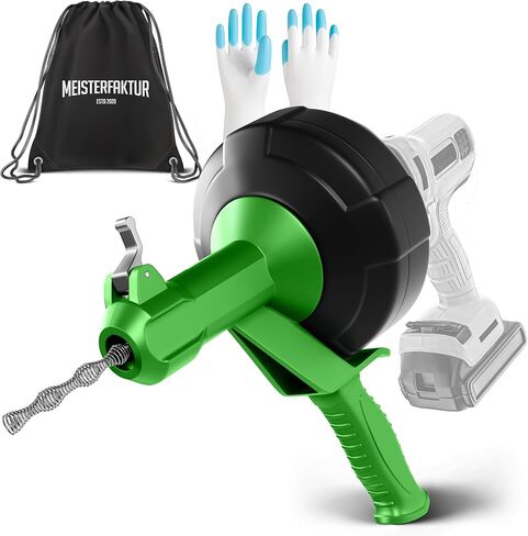 ثعبان الصرف MEISTERFAKTUR - تغذية تلقائية - ثعبان سباكة مثالي لفتح الحوض والصرف - مثقاب تصريف صلب من أجل DYIs الحقيقي! (25 قدم - جديد) in Kuwait