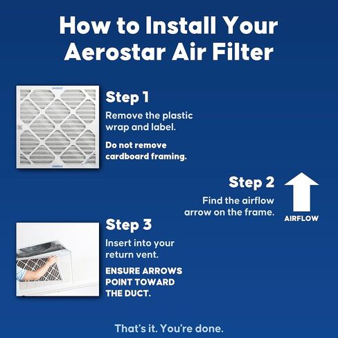 Aerostar 16x25x1 MERV 8 Pleated Air Filter, Dust and Pollen Control (12 Pack), AC Furnace HVAC Replacement, MPR 600 FPR 5, Made in USA (15.75 x 24.75 x 0.75) in Saudi Arabia