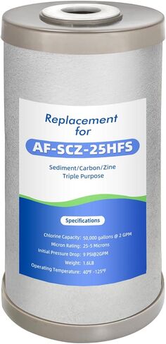 متوافق مع فلتر المياه البديل من سلسلة Aquasure Fortitude V2 (AS-FS-25SCZ) - رواسب ثلاثية الأغراض، الكربون والزنك، يناسب أنظمة AS-WHF وAS-HS in Kuwait