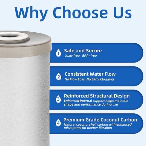 متوافق مع فلتر المياه البديل من سلسلة Aquasure Fortitude V2 (AS-FS-25SCZ) - رواسب ثلاثية الأغراض، الكربون والزنك، يناسب أنظمة AS-WHF وAS-HS in Kuwait