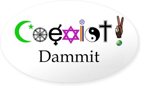 ملصق CafePress Coexist Dammit 2 البيضاوي لمصد السيارة in Saudi Arabia