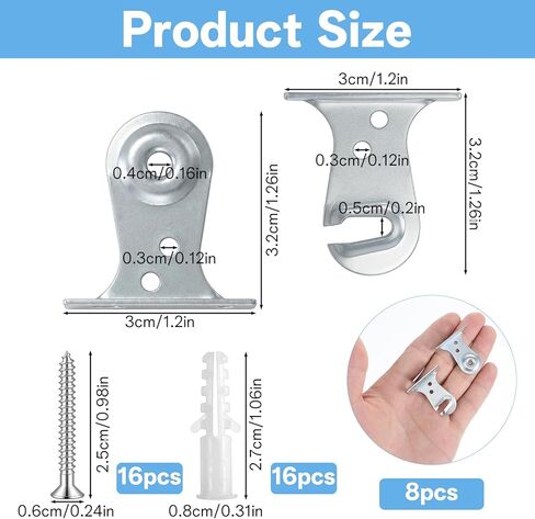 Molain 8Pcs Metal Window Shade Brackets, Roller Shade Outside Mount Brackets with Screws Sturdy Window Blind Brackets Roller Shades Holder for Living Room Bedroom Office in Saudi Arabia