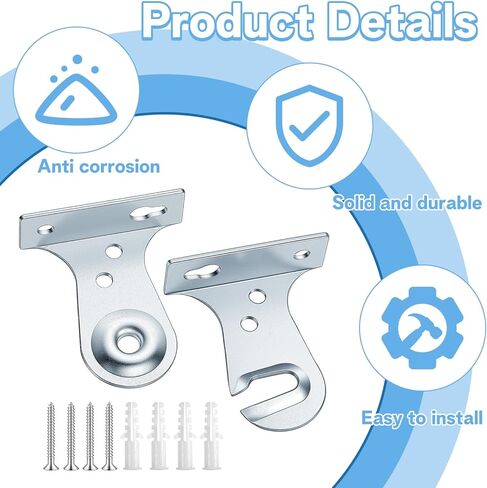 Molain 8Pcs Metal Window Shade Brackets, Roller Shade Outside Mount Brackets with Screws Sturdy Window Blind Brackets Roller Shades Holder for Living Room Bedroom Office in Saudi Arabia