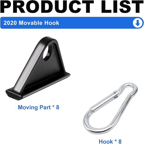 8 Pack 2020 Extrusion Sliding Hook for 20 Series T-Slot V-Slot Aluminum Extrusion Hardware Accessories Black in Saudi Arabia