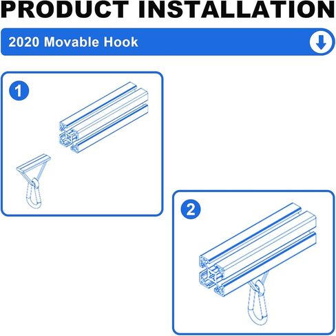 8 Pack 2020 Extrusion Sliding Hook for 20 Series T-Slot V-Slot Aluminum Extrusion Hardware Accessories Black in Saudi Arabia