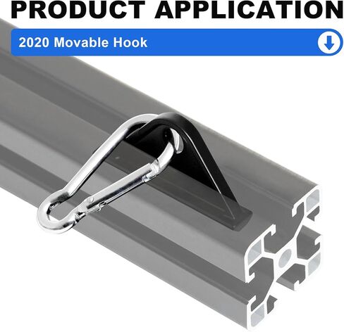 8 Pack 2020 Extrusion Sliding Hook for 20 Series T-Slot V-Slot Aluminum Extrusion Hardware Accessories Black in Saudi Arabia