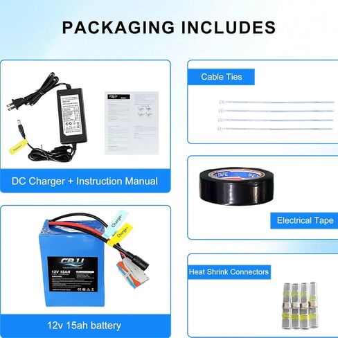 بطارية ليثيوم 12 فولت 15 أمبير في الساعة بطارية دورة عميقة 12 فولت 3000+ دورة متوافقة مع لعبة الركوب، والطاقة الشمسية، وعجلات الطاقة، ومكتشف الأسماك، والإضاءة، والتخييم، وحزمة بطارية DIY، 4.8 × 2.95 × 3.54 بوصة in Kuwait