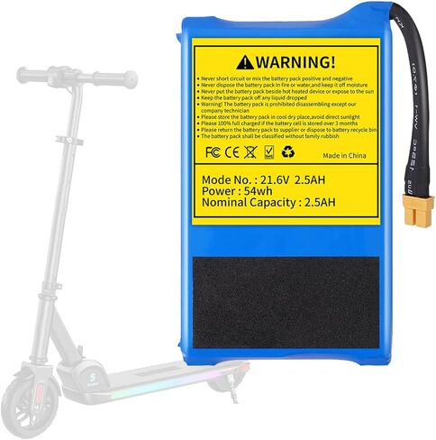 21.6V 2.5Ah Replacement Battery Pack Compatible for SmooSat E9 / E9 Pro / E9 Apex, 54WH, Dimensions: 1 x 2.75 x 4.75 Inches in Kuwait