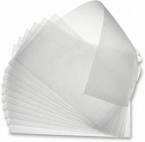 Essentials By Leisure Arts Plastic Canvas Strips – 7 Count, 10.5" x 13.5" Clear, 20 Pack, Plastic Canvas for Needlepoint, Cross Stitch, Embroidery, Crafts and Dimensional Projects in Saudi Arabia