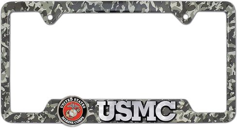 Elektroplate Officially Licensed – United States Marines USMC Crest Black All-Metal Open Corner Premium 3D License Plate Frame Tag Holder for Cars/SUVs/Trucks Weather-Proof Automotive Accessory in Saudi Arabia