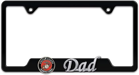 Elektroplate Officially Licensed – United States Marines USMC Crest Black All-Metal Open Corner Premium 3D License Plate Frame Tag Holder for Cars/SUVs/Trucks Weather-Proof Automotive Accessory in Saudi Arabia