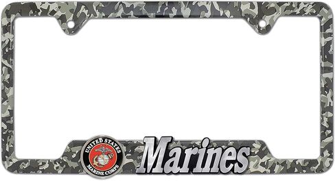 Elektroplate Officially Licensed – United States Marines USMC Crest Black All-Metal Open Corner Premium 3D License Plate Frame Tag Holder for Cars/SUVs/Trucks Weather-Proof Automotive Accessory in Saudi Arabia