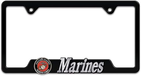 Elektroplate Officially Licensed – United States Marines USMC Crest Black All-Metal Open Corner Premium 3D License Plate Frame Tag Holder for Cars/SUVs/Trucks Weather-Proof Automotive Accessory in Saudi Arabia