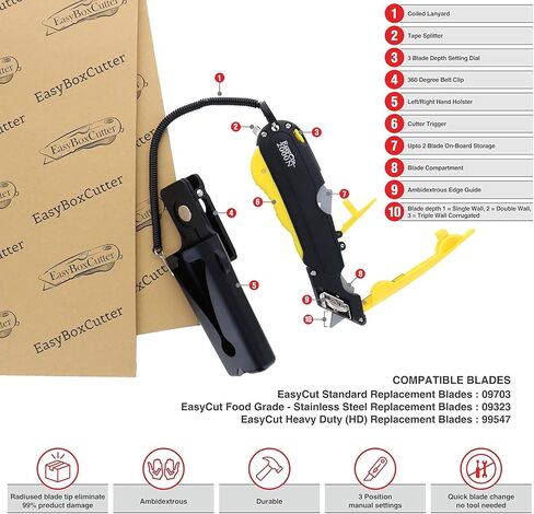سكينة القطع الآمنة القابلة للسحب من EasyCut 2000، أصفر، 09700 in Kuwait