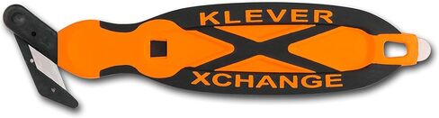 Klever XCHANGE، قاطع الصناديق، قاطع الأمان، سكين الاستخدام، سكين الأمان، رأس قابل للاستبدال مثالي لقطع الورق المقوى ذو الجدار المزدوج أو المواد السميكة الأخرى (أحمر) in Kuwait