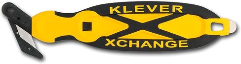 Klever XCHANGE، قاطع الصناديق، قاطع الأمان، سكين الاستخدام، سكين الأمان، رأس قابل للاستبدال مثالي لقطع الورق المقوى ذو الجدار المزدوج أو المواد السميكة الأخرى (أحمر) in Kuwait