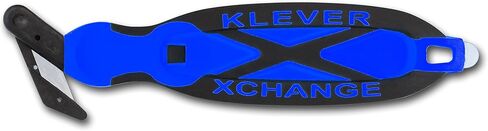 Klever XCHANGE، قاطع الصناديق، قاطع الأمان، سكين الاستخدام، سكين الأمان، رأس قابل للاستبدال مثالي لقطع الورق المقوى ذو الجدار المزدوج أو المواد السميكة الأخرى (أحمر) in Kuwait