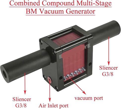 BM10 Vacuum Generator BM10/PBM10*2/3/4/5/6/7/8/9/10/12 Ejector Pneumatic Negative Pressure 1Pcs(BM10-9) in Saudi Arabia