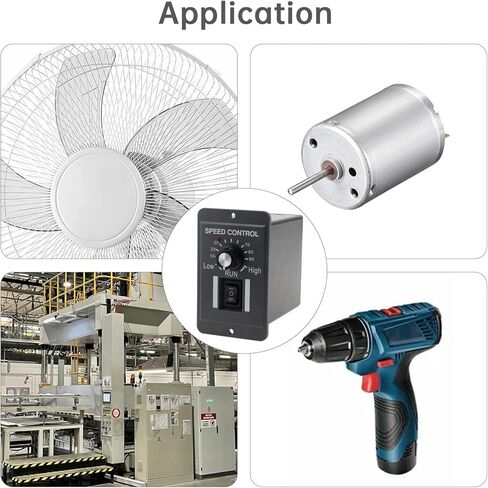وحدة تحكم في سرعة محرك الفرشاة DC 12V-60V 20A PWM DC، منظم سرعة المحرك الكهربائي مع مفتاح أمامي/عكسي، وحدة تحكم في سرعة المروحة 12A لمحرك فرشاة DC in Saudi Arabia