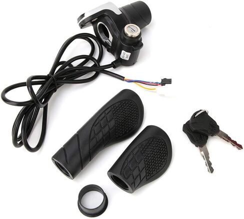 1 Pair 36v Electric Bike Throttle with LCD Display (Power Indicator), Universal 36v Half-Twist Throttle, Grip Lock Key Set Ebike Throttle for Ebike Motorcycle Scooter in Kuwait