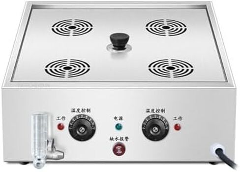 4000W Commercial Food Steamer - Portable Stainless Steel Steamed Bun Machine with 4 Holes, Easy to Clean Restaurant Steam Cooker, Ideal for Home & Restaurant Use in Saudi Arabia