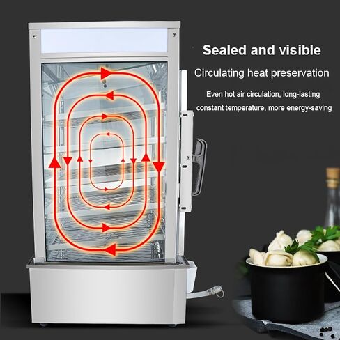 Commercial Electric Bun Steamer, Steamed Bread Buns Food Warmers, 1200W Stainless Steel 5-Layer Frame, Temperature:30~110℃, for Steaming Quick-Frozen Steamed Buns in Kuwait