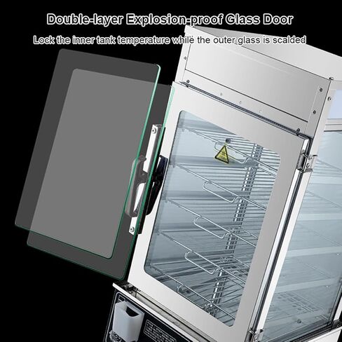Commercial Electric Bun Steamer, Steamed Bread Buns Food Warmers, 1200W Stainless Steel 5-Layer Frame, Temperature:30~110℃, for Steaming Quick-Frozen Steamed Buns in Kuwait