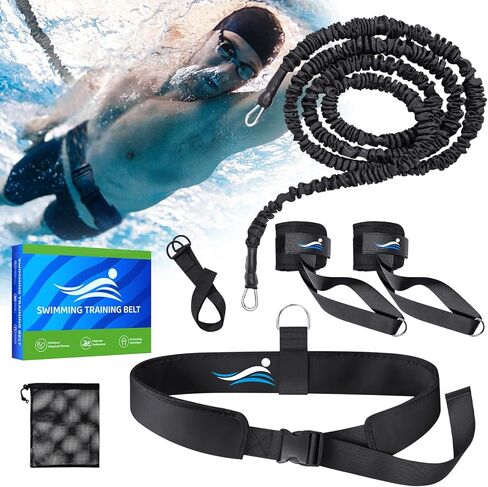 Swimming Training Belt - Swimming Aids for Adults, 8-25FT Adjustable Swimming Resistance Belt, Stationary Harness for Any Pool Without Counter Current System in Saudi Arabia