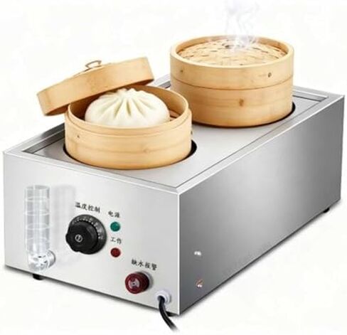 Commercial Electric Food Warmer - 6 Holes, 220V, Adjustable 30-110℃, Steaming Steamer for Restaurants & Stores, High Thermal Conductivity, Ideal for Buns & More in Saudi Arabia