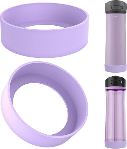 Linkidea Water Bottle Anti Spill Boot Compatible with Contigo Jackson Chill 2.0 20oz/24oz, Ashland Chill 20oz/24oz, Anti-Slip Water Bottle Bottom Sleeve Cover Protector (Violet / 2 Pack), CPS-018-08 in Saudi Arabia