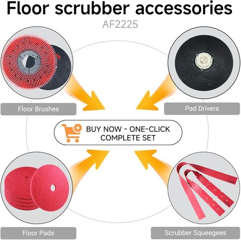 Micro Ride-on Floor Scrubber Dryer Machine Kit, 22" Clean, 25 Gal, up to 55000 ft²/h, Lithium Battery, Fast Charge, All Parts, Tile, Epoxy Commercial Riding Floor Scrubber for Garage in Kuwait