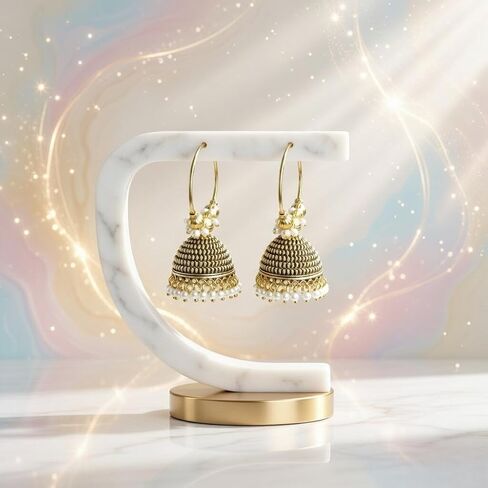 Efulgenz Indian Oxidized Hoop Jhumka Earrings Traditional Bollywood Bridal Wedding Jewelry Oxidized Jhumka Jhumki Earrings Set for Women in Saudi Arabia