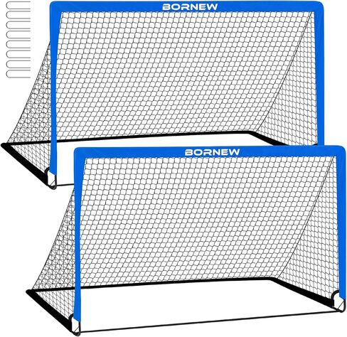 Kids Soccer Goal for Backyard Set - 2 Set Toddler Soccer Nets Training Equipment with Soccer Ball, 4x3 ft Pop Up Portable Soccer Set for Kids and Youth Games and Training Goals Ages 3-16 Gift in Kuwait