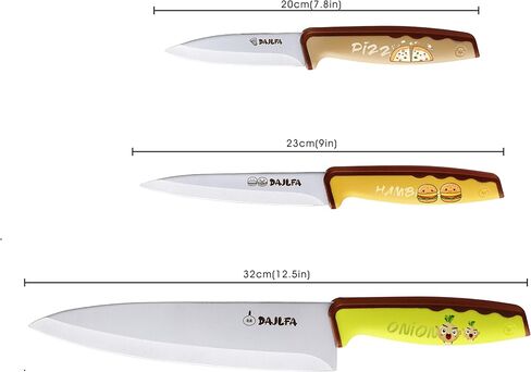 3PCS Kitchen Knives, Stainless Steel Knife Set With Sheath, 8 inch Chef, 4.5 inch Utility and 4 inch Paring Knife (Stylish Design) in Saudi Arabia
