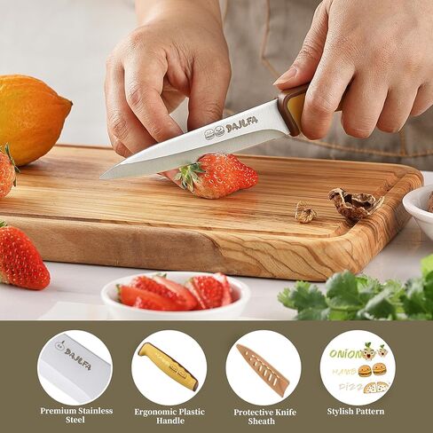 3PCS Kitchen Knives, Stainless Steel Knife Set With Sheath, 8 inch Chef, 4.5 inch Utility and 4 inch Paring Knife (Stylish Design) in Saudi Arabia