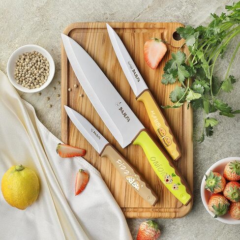 3PCS Kitchen Knives, Stainless Steel Knife Set With Sheath, 8 inch Chef, 4.5 inch Utility and 4 inch Paring Knife (Stylish Design) in Saudi Arabia
