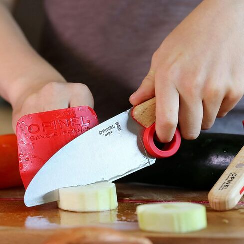 مجموعة سكاكين الشيف Opinel Le Petit، سكين الشيف مع طرف مستدير، واقي للأصابع، للأطفال، تعليم إعداد الطعام وسلامة المطبخ، مجموعة من قطعتين، صنع في فرنسا in Kuwait