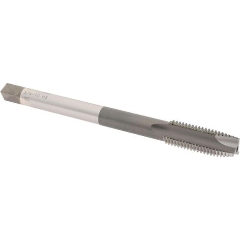 Hertel Extension Tap: 3/4-10, 3 Flutes, H3, Bright/Uncoated, High Speed Steel, Spiral Point - Plug, 8" OAL | Part #R867179 in Saudi Arabia