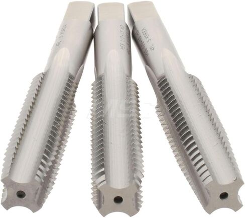 Hertel Tap Set: 1/2-13 UNC, 4 Flute, High Speed Steel, Bright Finish - 3-3/8" OAL, 2B & 3B Class of Fit, 3 Pc | Part #008929AS in Saudi Arabia