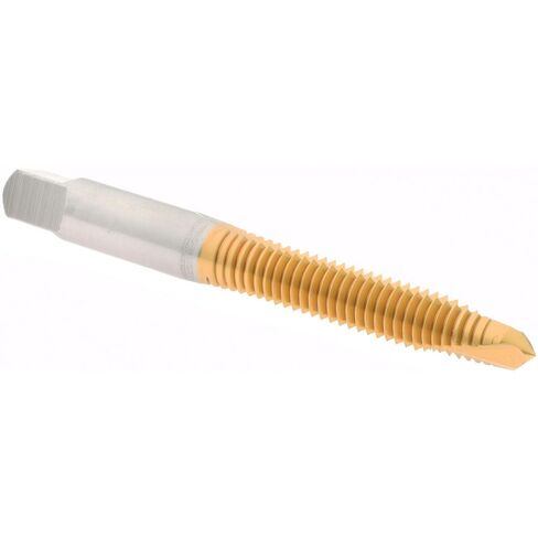 Hertel Spiral Point Tap, M8x1.25 Metric Coarse, 2 Flutes, HSS, TiN Coated, Plug Chamfer, 6H Class of Fit, 1-1/8" Thread Length, 2-23/32" OAL, Right Hand, D5 in Saudi Arabia