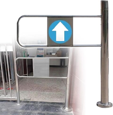 بوابة أمان متأرجحة زنبركية، باب أوتوماتيكي من الفولاذ المقاوم للصدأ للممرات مقاس 50-100 سم ومدخل أحادي الاتجاه لمتاجر المكتبات ومراكز التسوق - مقاس 70 × 97 سم in Kuwait