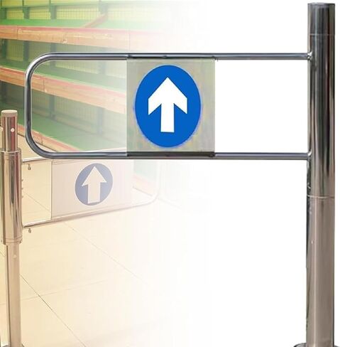 بوابة متأرجحة معدنية عالمية أوتوماتيكية - باب أمان في اتجاه واحد لمحلات السوبر ماركت والمكتبات والمصانع - حل مدخل باللون الفضي مقاس 80 × 97 سم in Kuwait