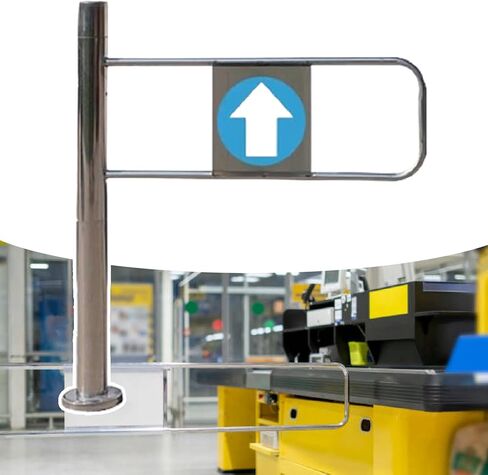 بوابة أمان متأرجحة محملة بنابض لمحلات السوبر ماركت والمستودعات، باب معدني سهل التركيب وإغلاق تلقائي مقاس 60 × 97 سم - مثالي للمكتبات والمداخل ذات المناظر الخلابة in Kuwait