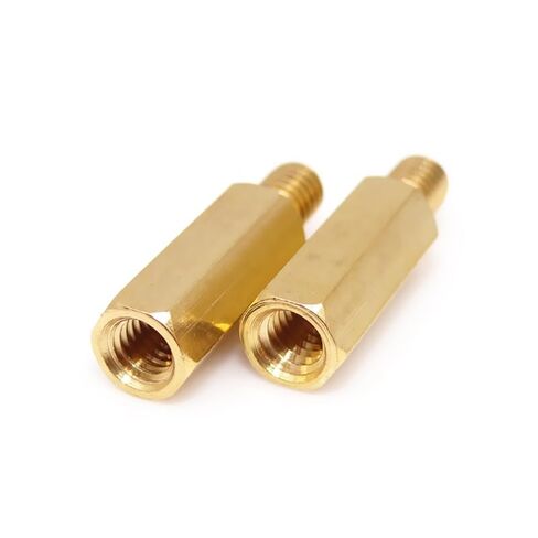 Hex Brass Standoff Spacer Pillar, 50pcs M2.5*L+4/5/6mm Hex Brass Male Female Standoff Stud Board Pillar Bolt Screw Nut Thread,.5(12mm (50pcs),M2.5 (Thread 4mm)) in Saudi Arabia